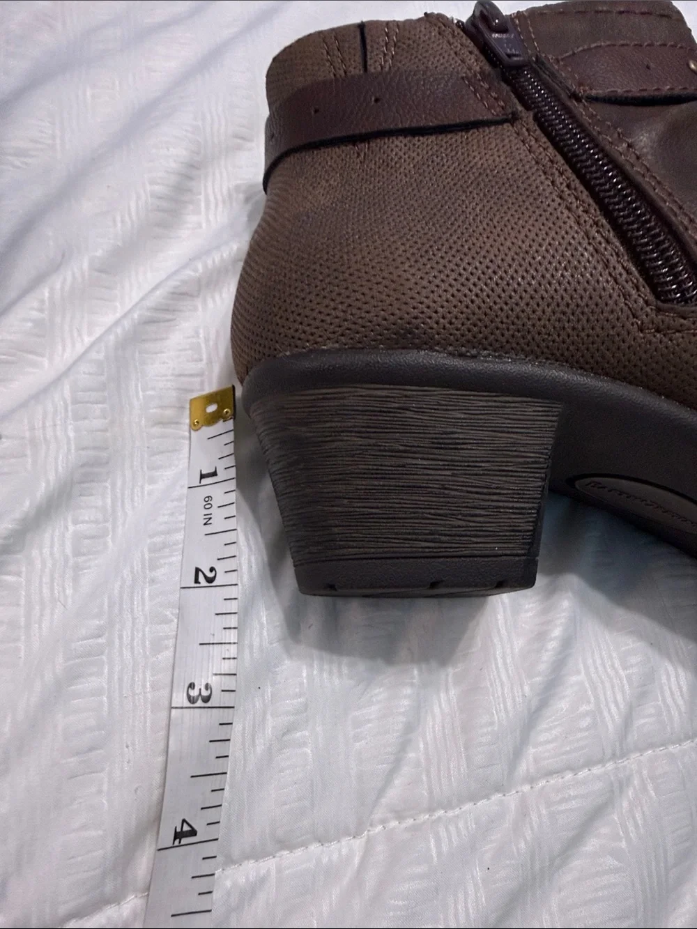 Earth Origins Dark Brown Ankle Booties with Side Zip & Buckle